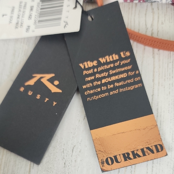 Rusty Black Rust Free Soul Long Sleeve One Piece Swimwear Swimsuit Size 12 NEW - Picture 5 of 9